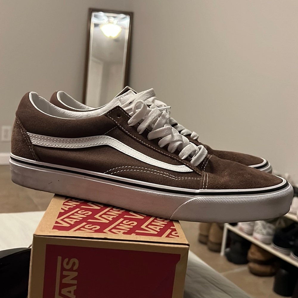 Brown Old Skool Vans. Size 10